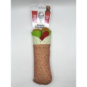 KFC Kentucky Fried Chicken Wrap Soft Plush Dog Toy Squeaky Crinkly New